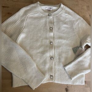 NWT Ivory Button-Up Cardigan